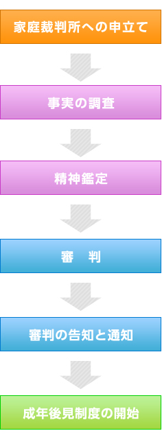 成年後見制度の手続きの流れ